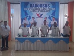 El Capitano Dr. Krets Mamondole Mengadakan Rakorsus Team Pemenangan DPW, DPD, Caleg DPR RI, Caleg Provinsi Dan Caleg DPRD Kabupaten/Kota, Membahas Strategi Kemenangan Di Hotel Bintang Utara,Tahuna