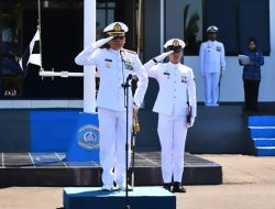 Danposal Tagulandang bertindak sebagai Perwira Upacara Peringatan HUT TNI AL Ke-80 Tahun 2025 di Mako Lanal Tahuna